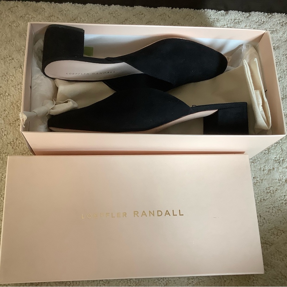 Loeffler Randall Black Suede Mules